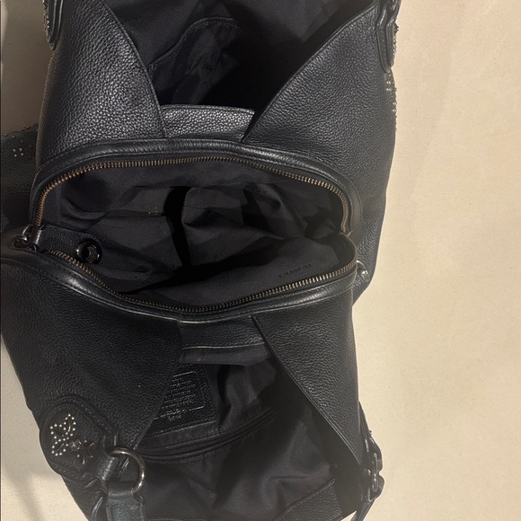 Coach Black Studded Shoulder Bag - Picture 6 of 9